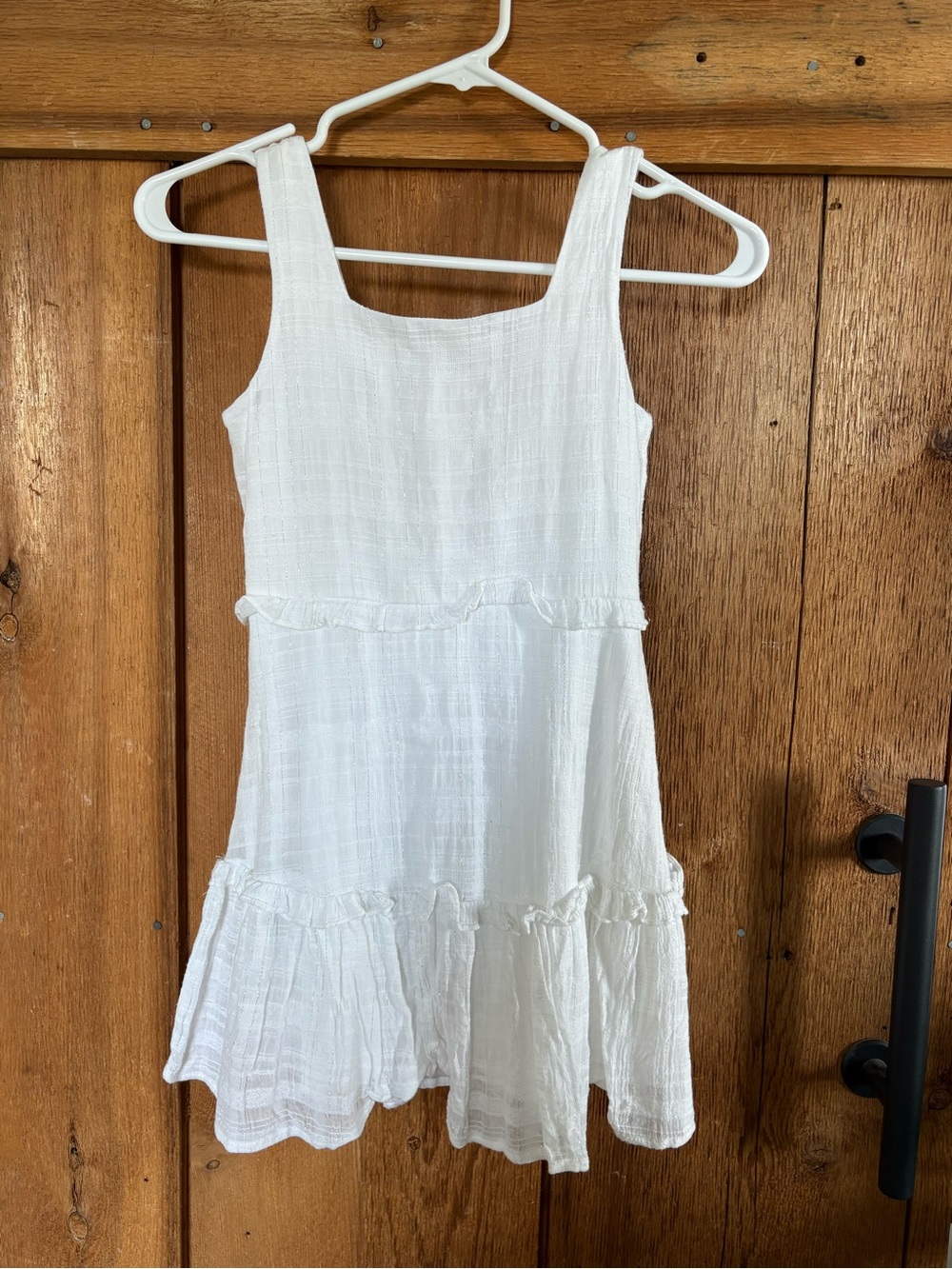 Girls White Cotton Gauze Sundress - Lightweight Tiered Dress